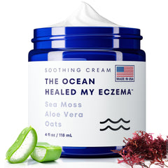 The Ocean Healed My Eczema bottle-front display showcases natural eczema care