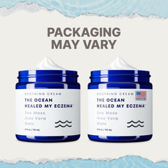 The Ocean Healed My Eczema packaging on display signals vegan cruelty-free skincare
