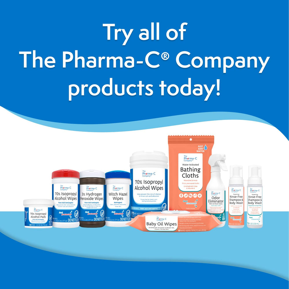 The Pharma-C Company wipes in use on skin demonstrate practical cleansing for minor wounds