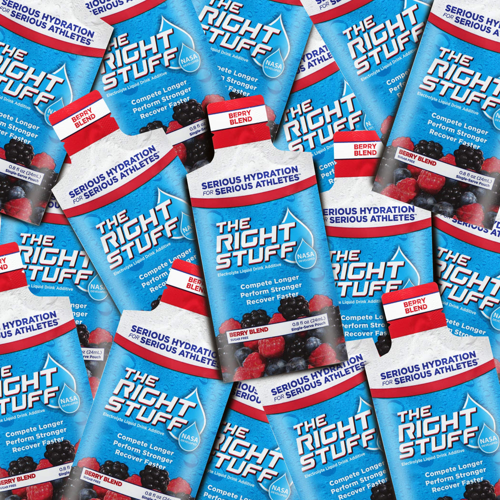 The Right Stuff electrolyte powder dissolving quickly in water for hydration.