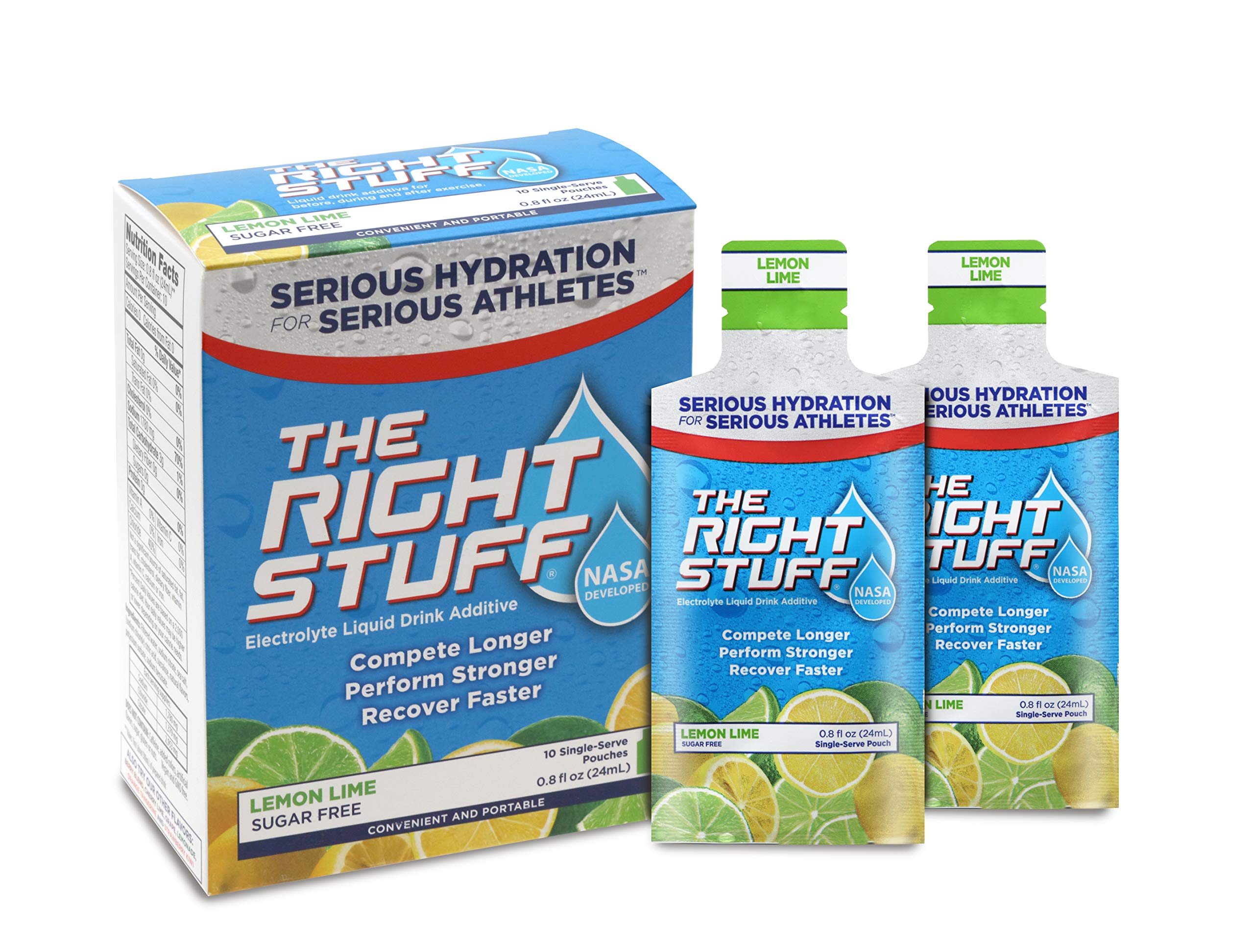 The Right Stuff Lemon Lime box front ready for pre-hydration on the go.