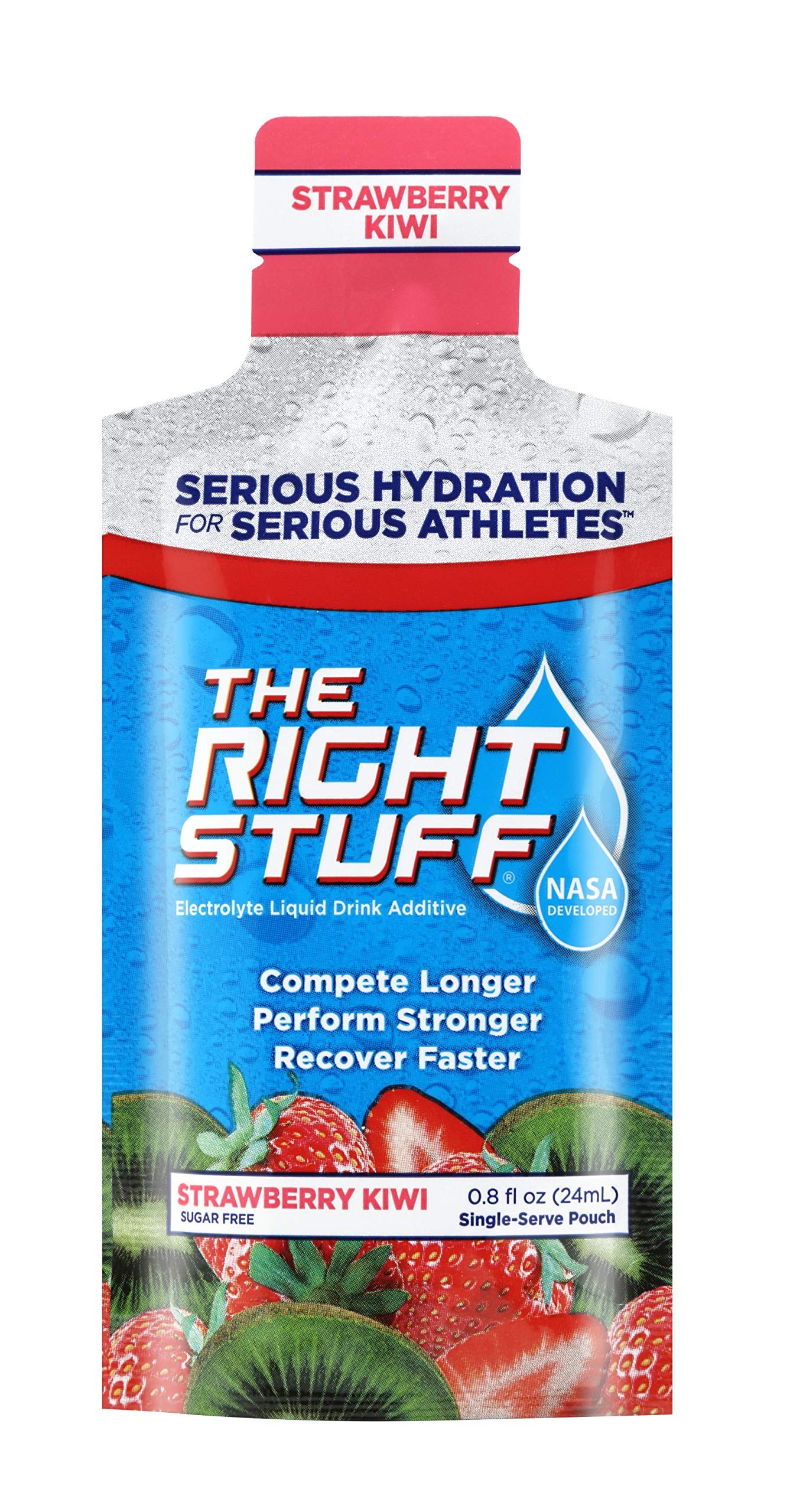 The Right Stuff strawberry kiwi concentrate scoop highlighting precise dosing.