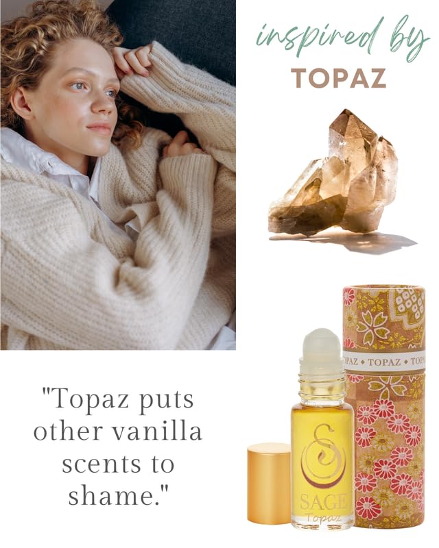 The Sage Lifestyle Topaz Roll-On mango citrus note for bright days.