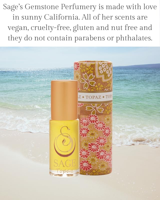 The Sage Lifestyle Topaz Roll-On travel-size rollerball for on-the-go touch-ups.
