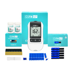 The Sommet CURO L7 front view showcasing a compact at-home testing device for lipid and glucose results.