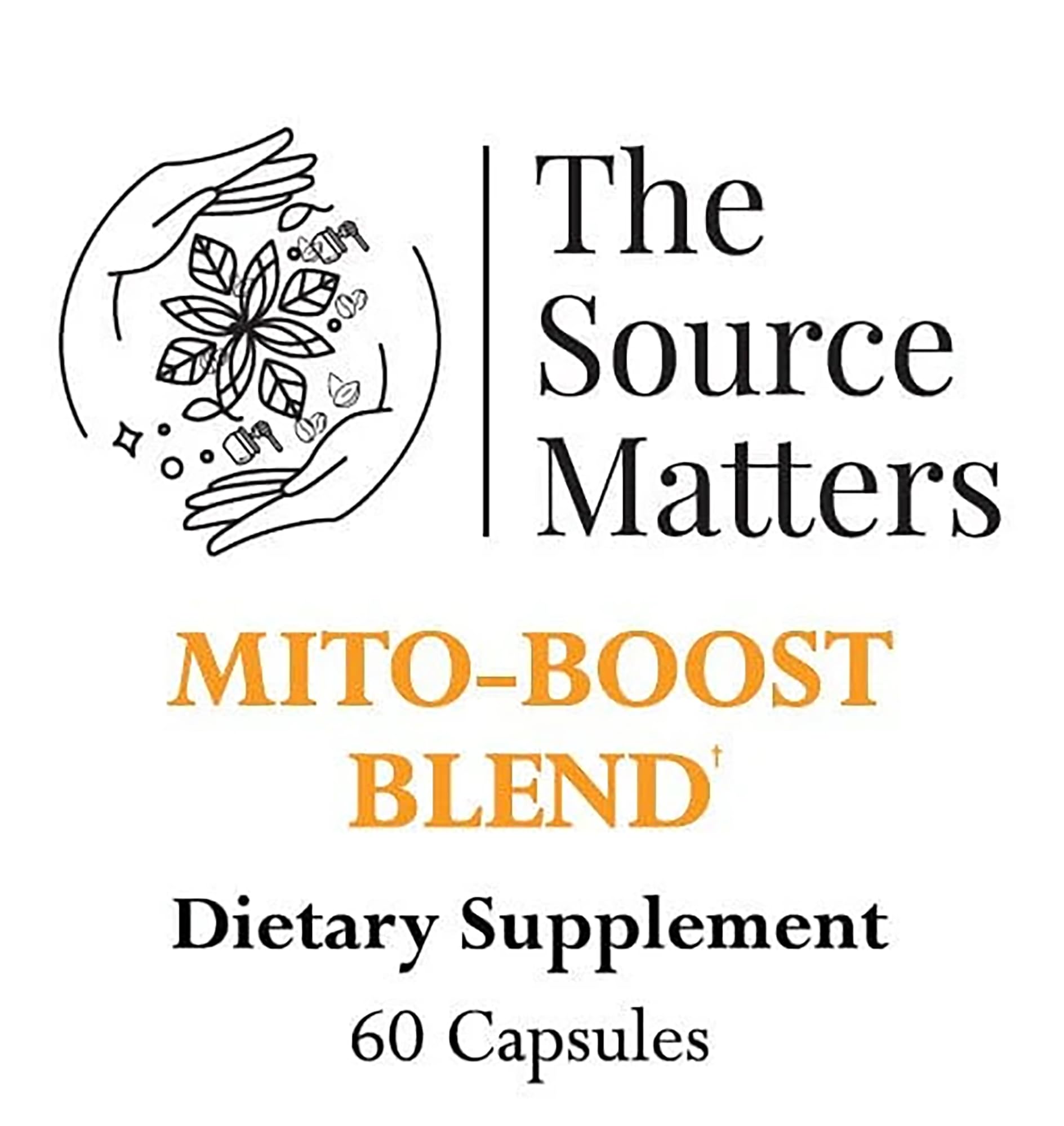 The Source Matters Mito-Boost packaging card communicates eco-friendly design and daily wellness support