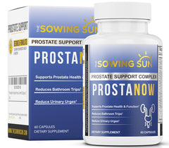 The Sowing Sun ProstaNow bottle front for urinary health support.