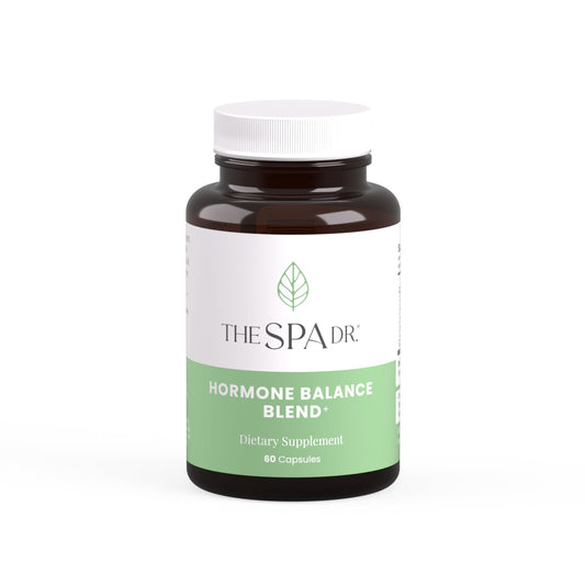 The Spa Dr. Hormone Balance bottle close-up for menopause support and daily relief