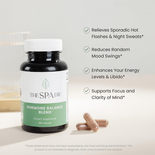 The Spa Dr. Hormone Balance ingredients label view showing herbal blend for mood balance
