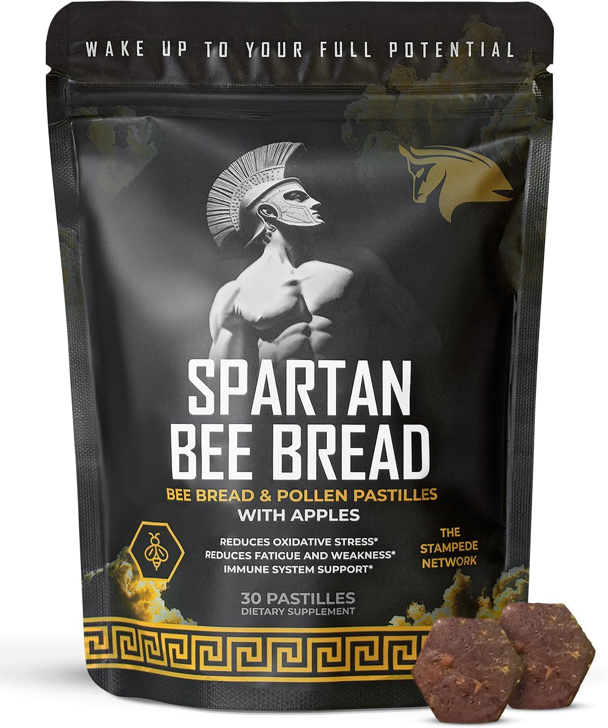 The Stampede Network Spartan Bee Bread Chewables pack supports daily energy.