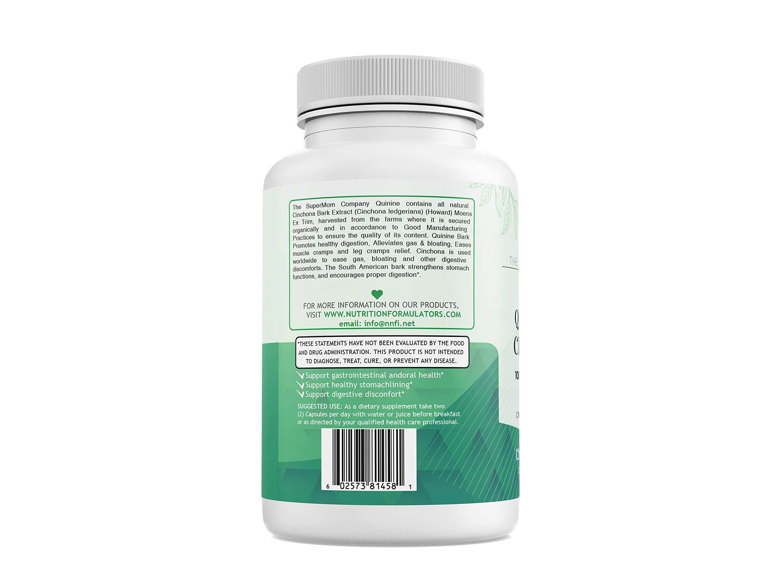 The Supermom Company quinine capsules ready for daily use and leg comfort.