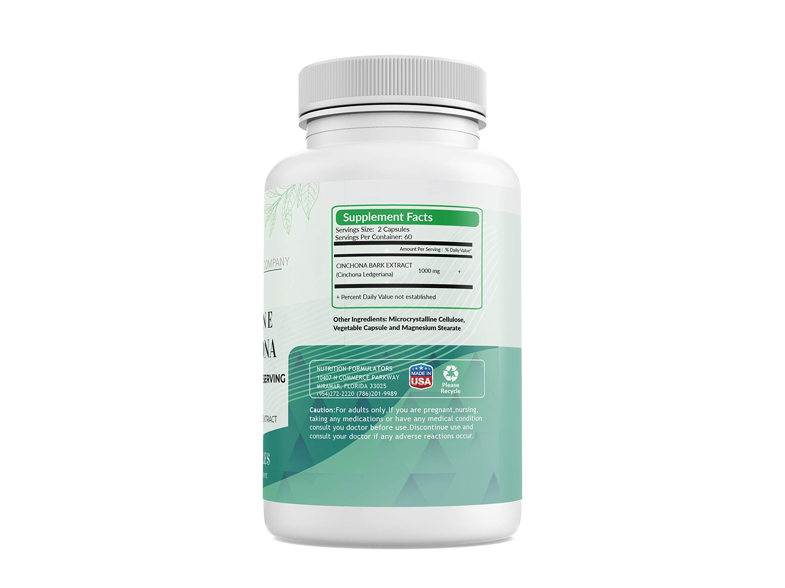 The Supermom Company quinine label close-up highlighting ingredients and dosage.