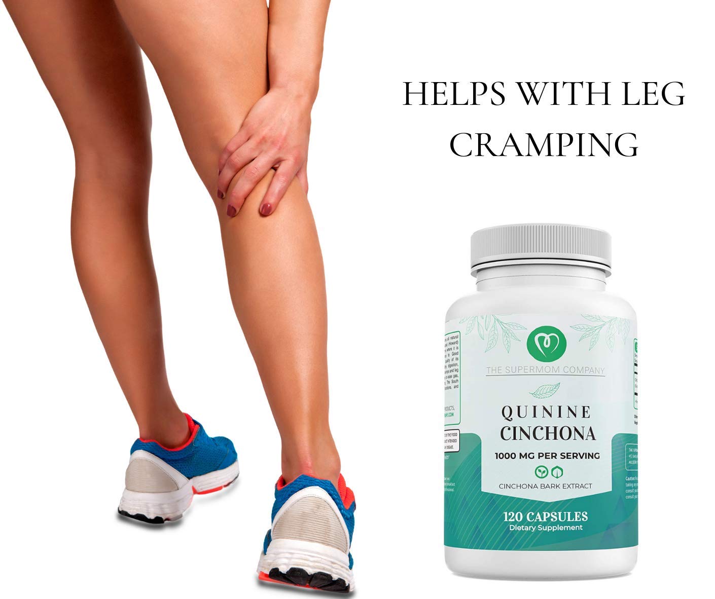 The Supermom Company quinine packaging showcasing non-GMO USA-made claim.