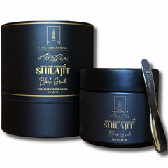 The Swayambhu Shilajit bottle closeup showing pure Himalayan resin for daily vitality