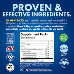 The Veggie Doctor vegan prenatal DHA capsules provide gentle algae-derived omega-3.