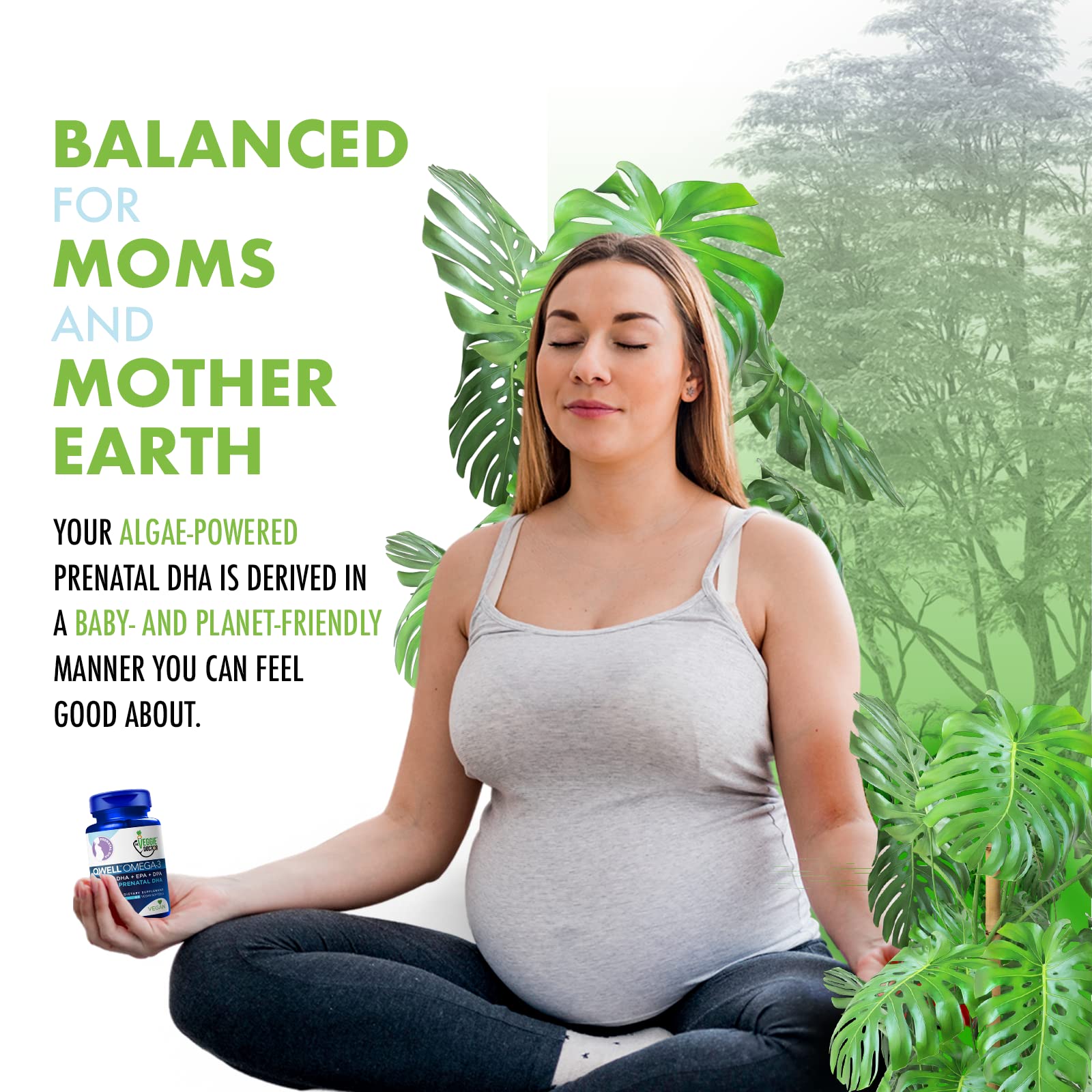 The Veggie Doctor carrageenan-free bottle highlights allergen-conscious prenatal omega-3.