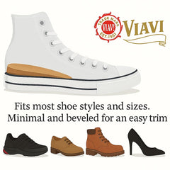 Vinyl-covered cork surface provides comfort on The Viavi Heel Lift.