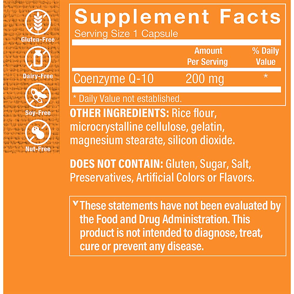 The Vitamin Shoppe CoQ-10 bottle pour illustrating convenient dosing