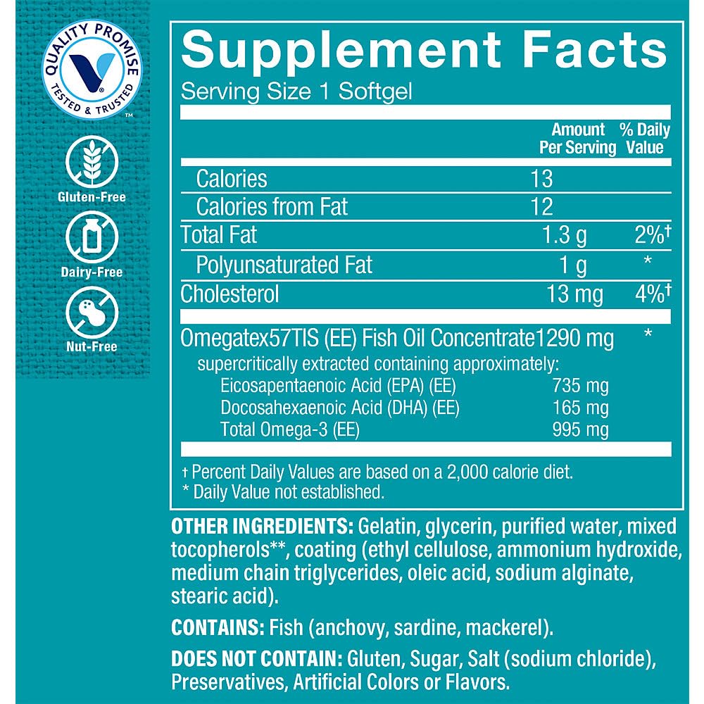 The Vitamin Shoppe Omega-3 softgels close-up for easy daily supplementation.
