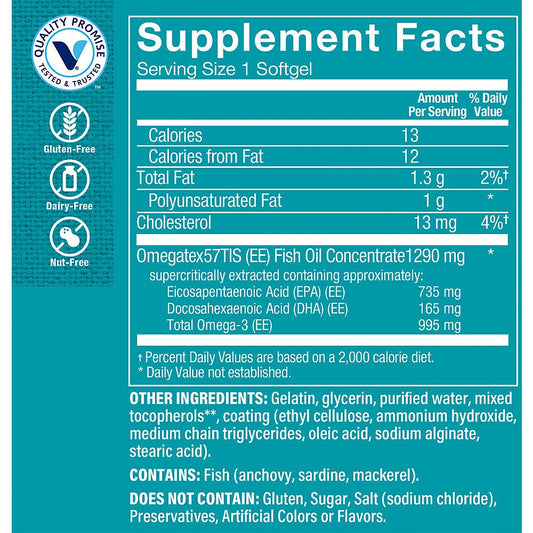 The Vitamin Shoppe Omega-3 softgels close-up for easy daily supplementation.