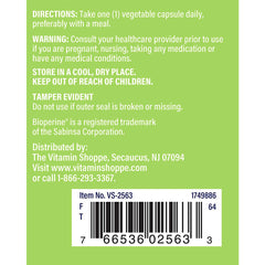 The Vitamin Shoppe turmeric-curcumin 900mg label detail showing potency and quality assurance.
