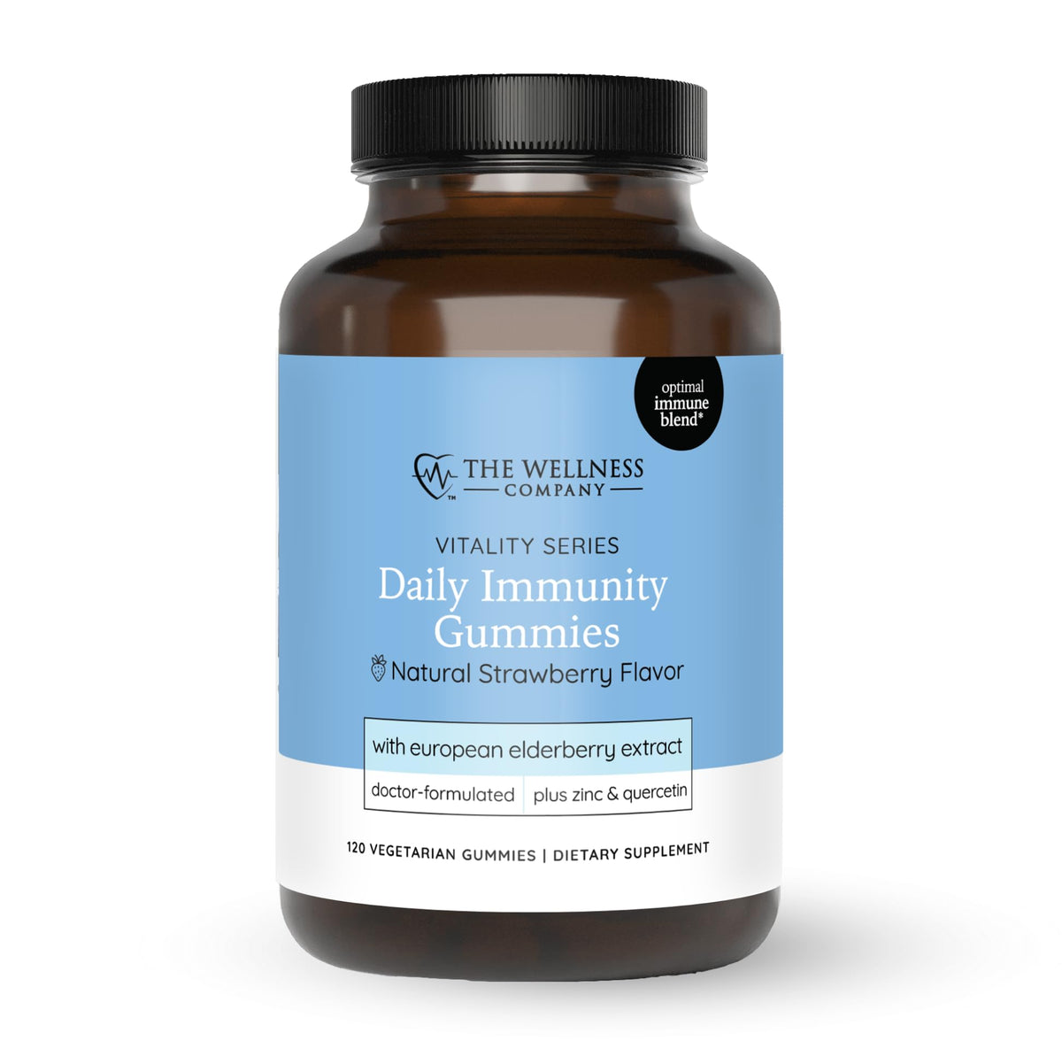 The Wellness Company Daily Immunity Gummies bottle for immune support and berry flavor