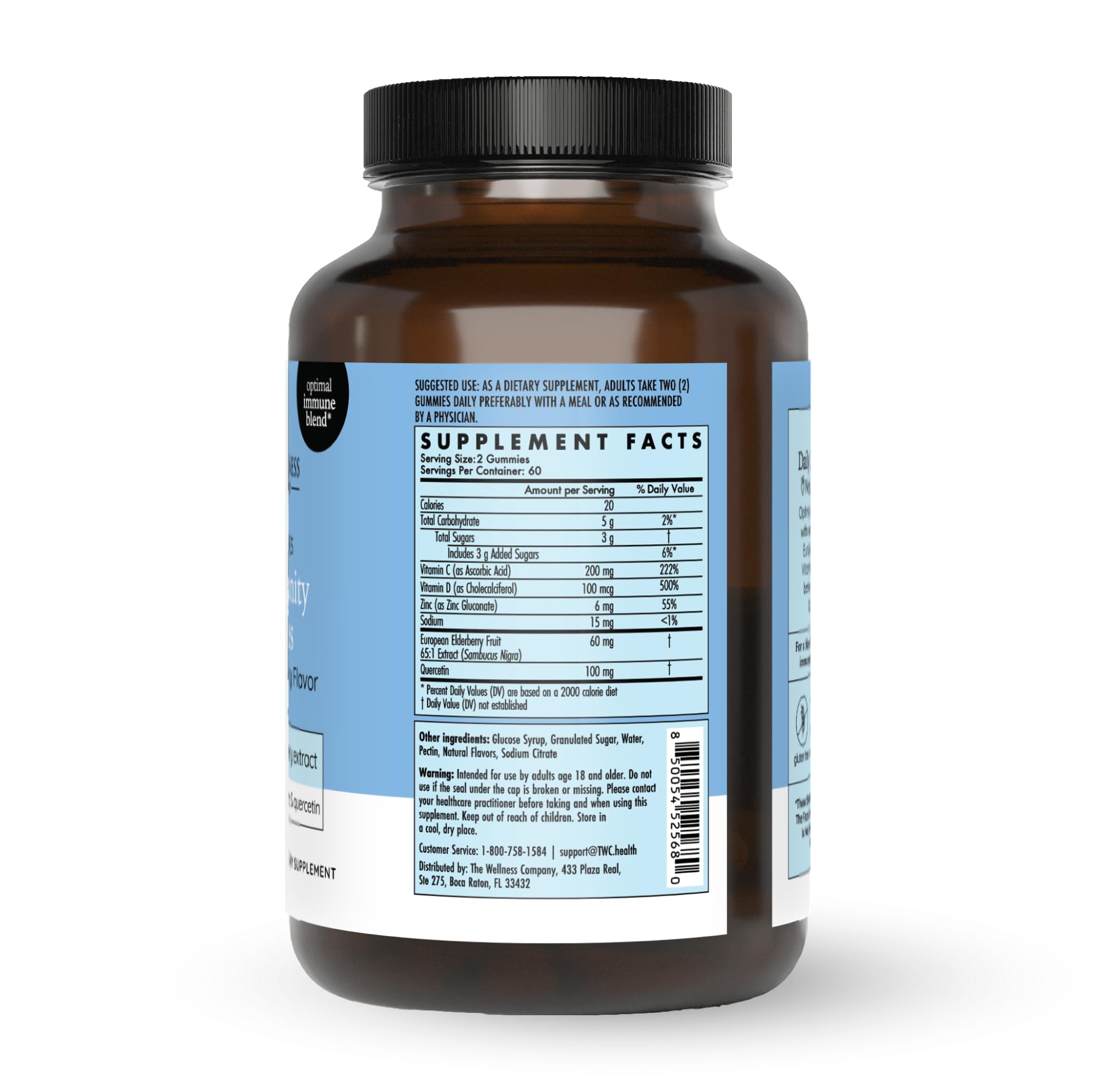 The Wellness Company Daily Immunity Gummies being poured showing color and texture