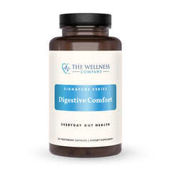 The Wellness Company Digestive Comfort bottle for daily gut support.
