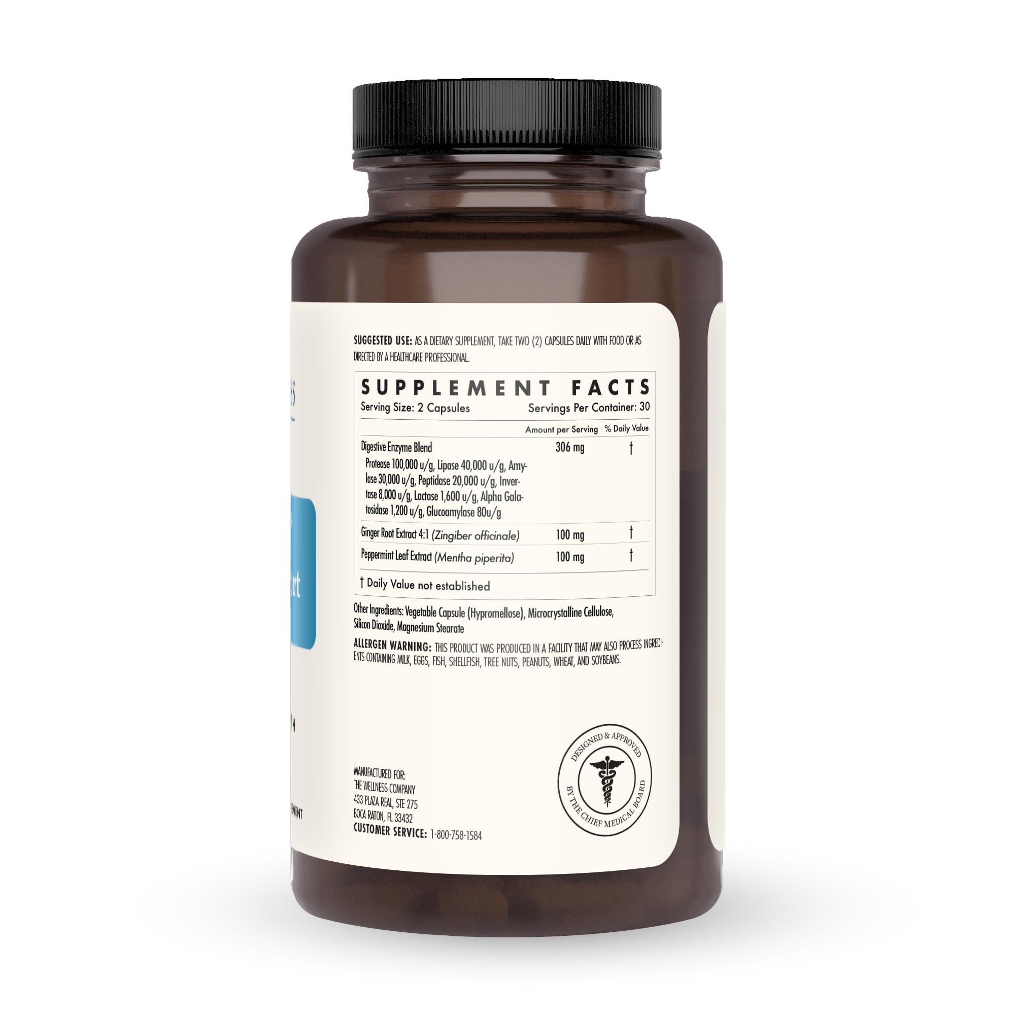 Enzymes blend visual representing broad digestion support by The Wellness Company.