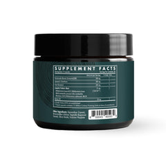 Label on Longevity bottle showing third-party testing and vegan ingredients.
