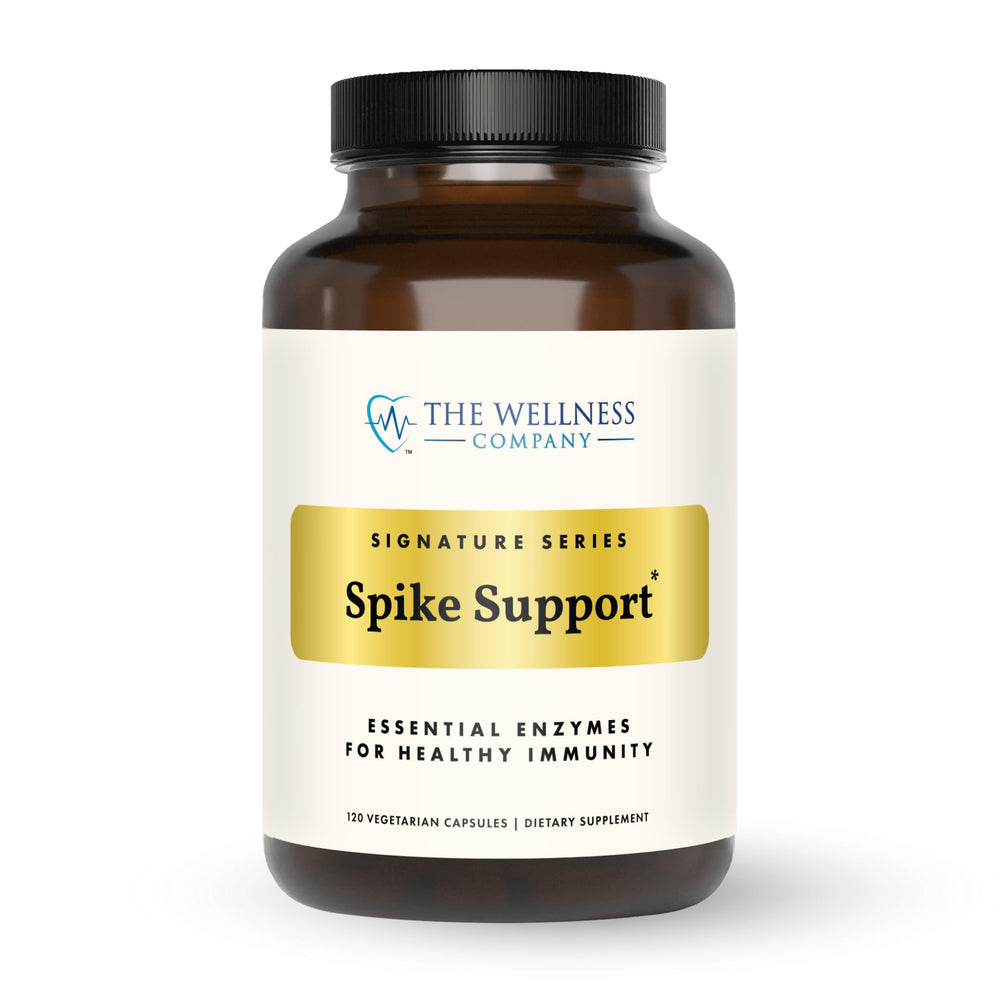 The Wellness Company Spike Support bottle, front view, may support immune balance.