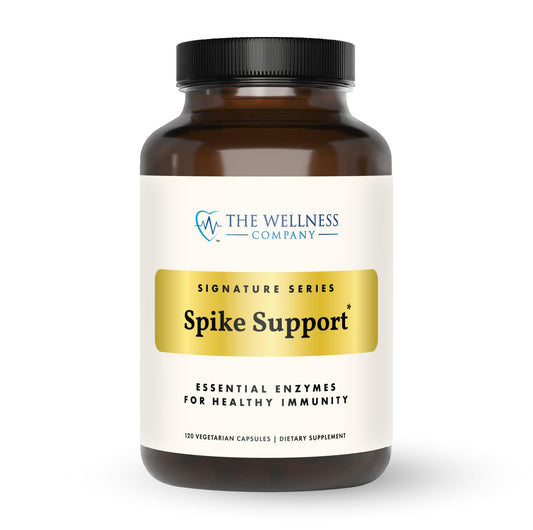 The Wellness Company Spike Support bottle, front view, may support immune balance.