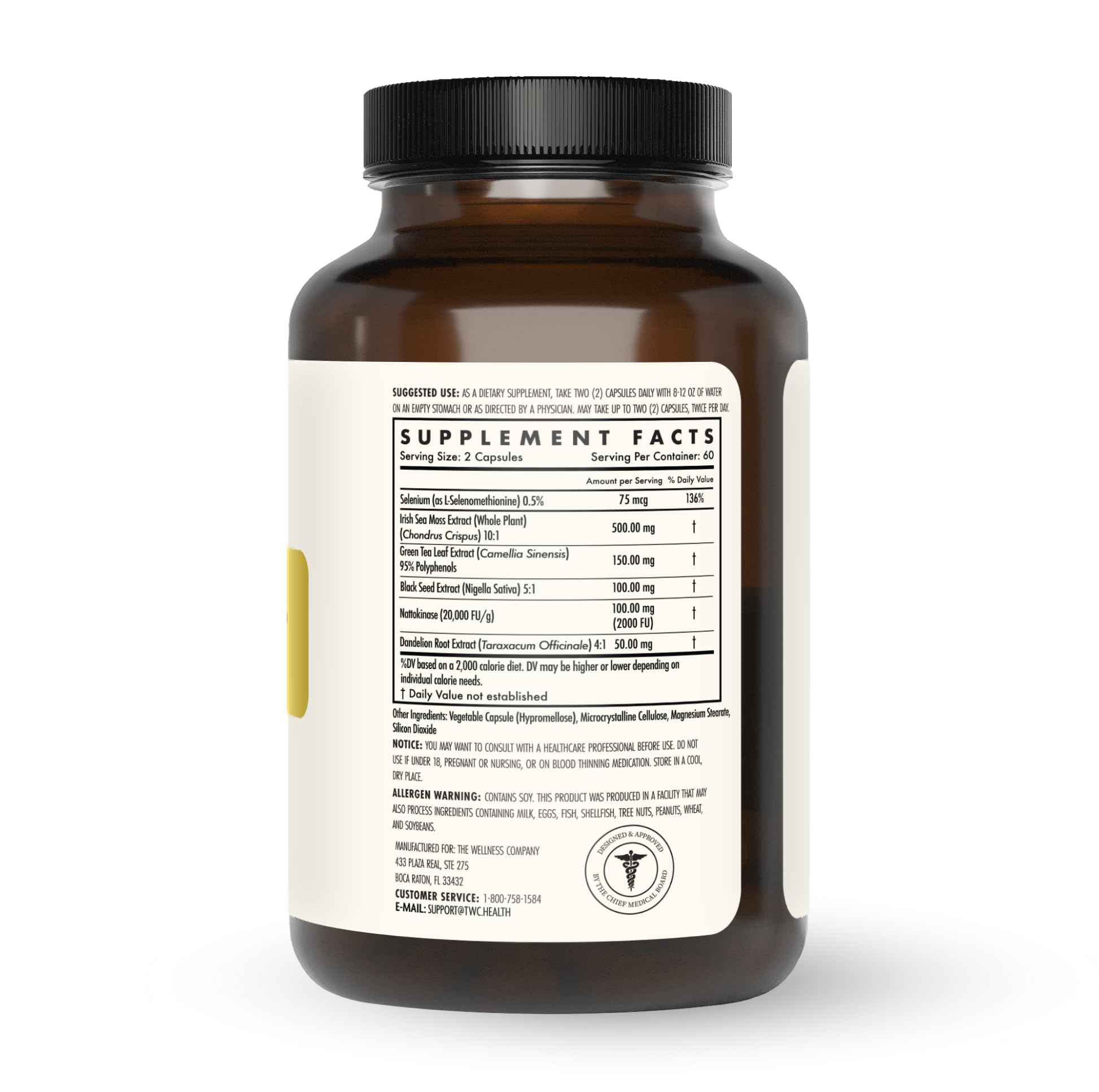 The Wellness Company Spike Support capsules close-up, convenient twice-daily dosing option.