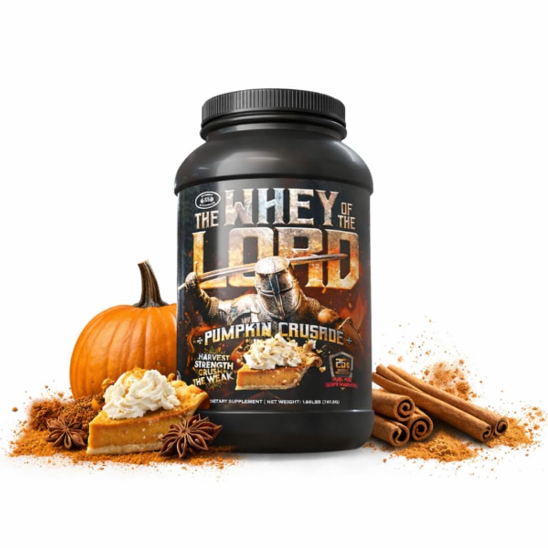 The Whey of The Lord Crusade pumpkin pour for post-workout recovery and flavor.
