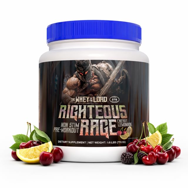 Righteous Rage Cherry Lemonade bottle for stimulant-free workouts and hydration