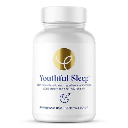 The Youthful Company Youthful Sleep Supplement bottle promoting natural rest.