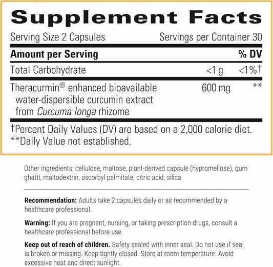 Theracurmin HP bottle label detail emphasizes heart and joint support
