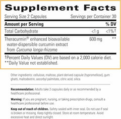 Theracurmin HP bottle label detail emphasizes heart and joint support