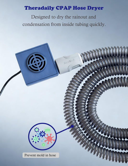 Theradaily CPAP hose dryer in compact design, ideal for travel.