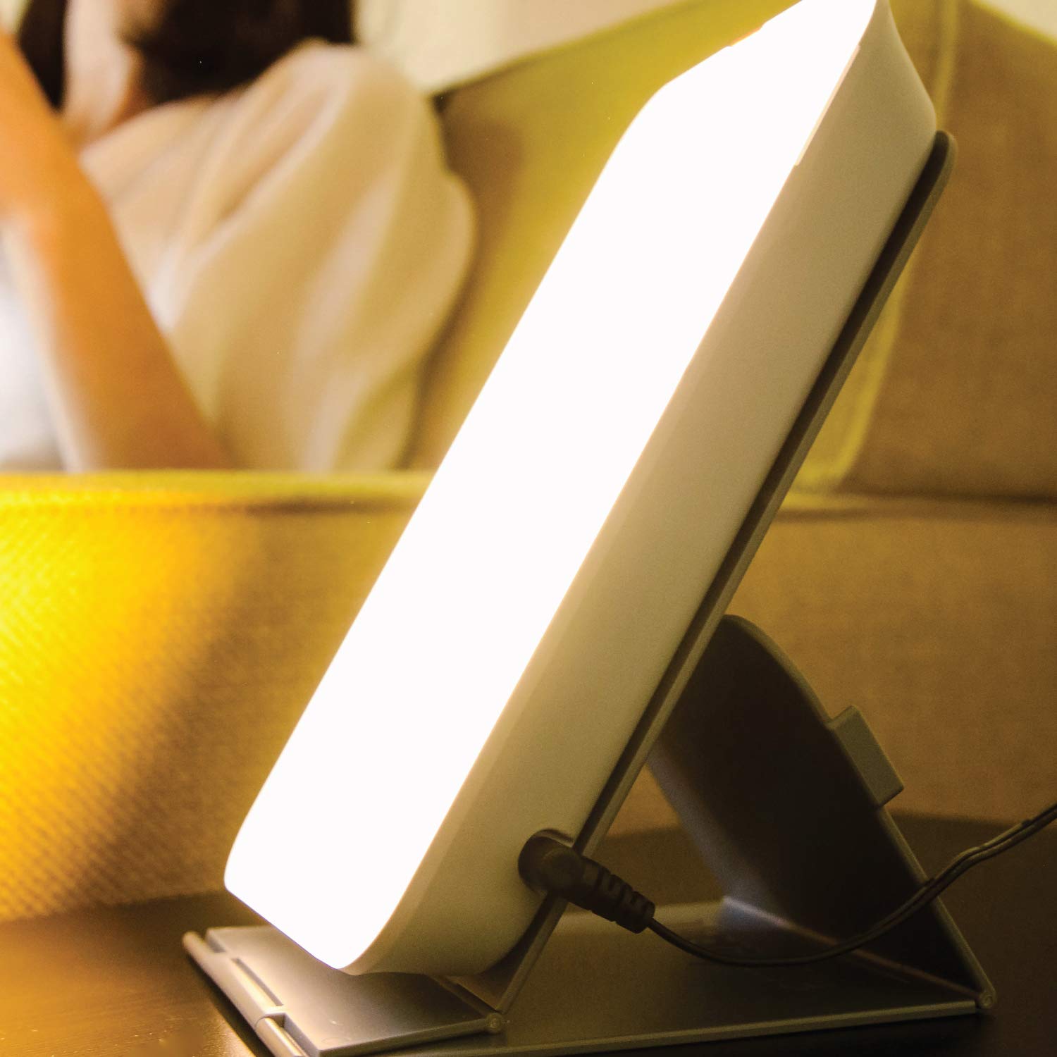 Theralite therapy lamp brightness control for easy level setting