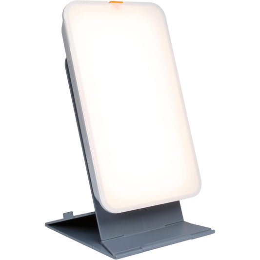 Theralite therapy lamp front view highlights compact home use design