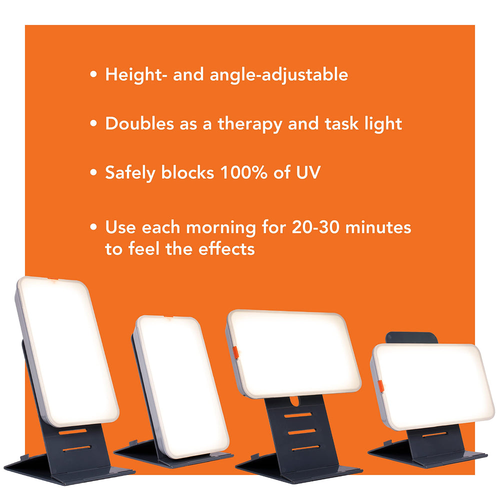 Theralite therapy lamp height adjustment for tailored light placement