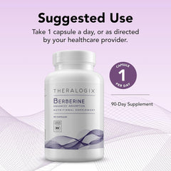 Ingredient panel of Theralogix Berberine Enhanced Absorption showing purity and vegan formulation