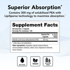 Theralogix Canabrex label closeup showing PEA and LipiSperse for enhanced absorption.
