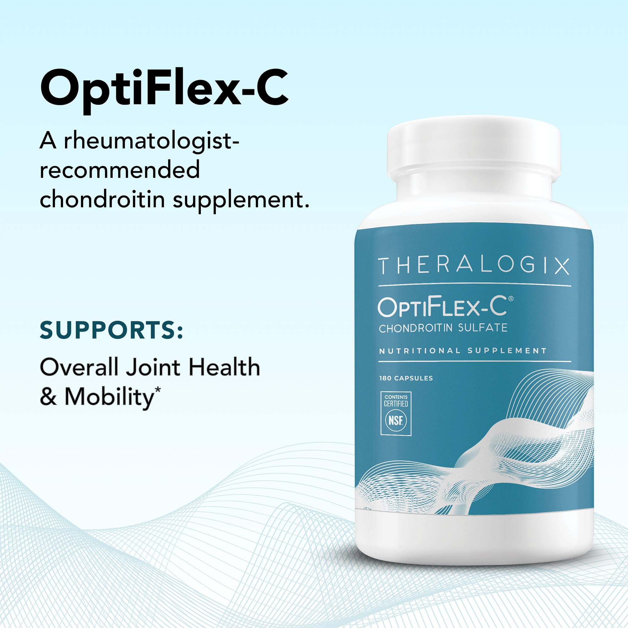Theralogix OptiFlex-C capsules shown for convenient joint supplementation.