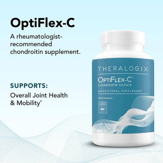 Theralogix OptiFlex-C capsules shown for convenient joint supplementation.