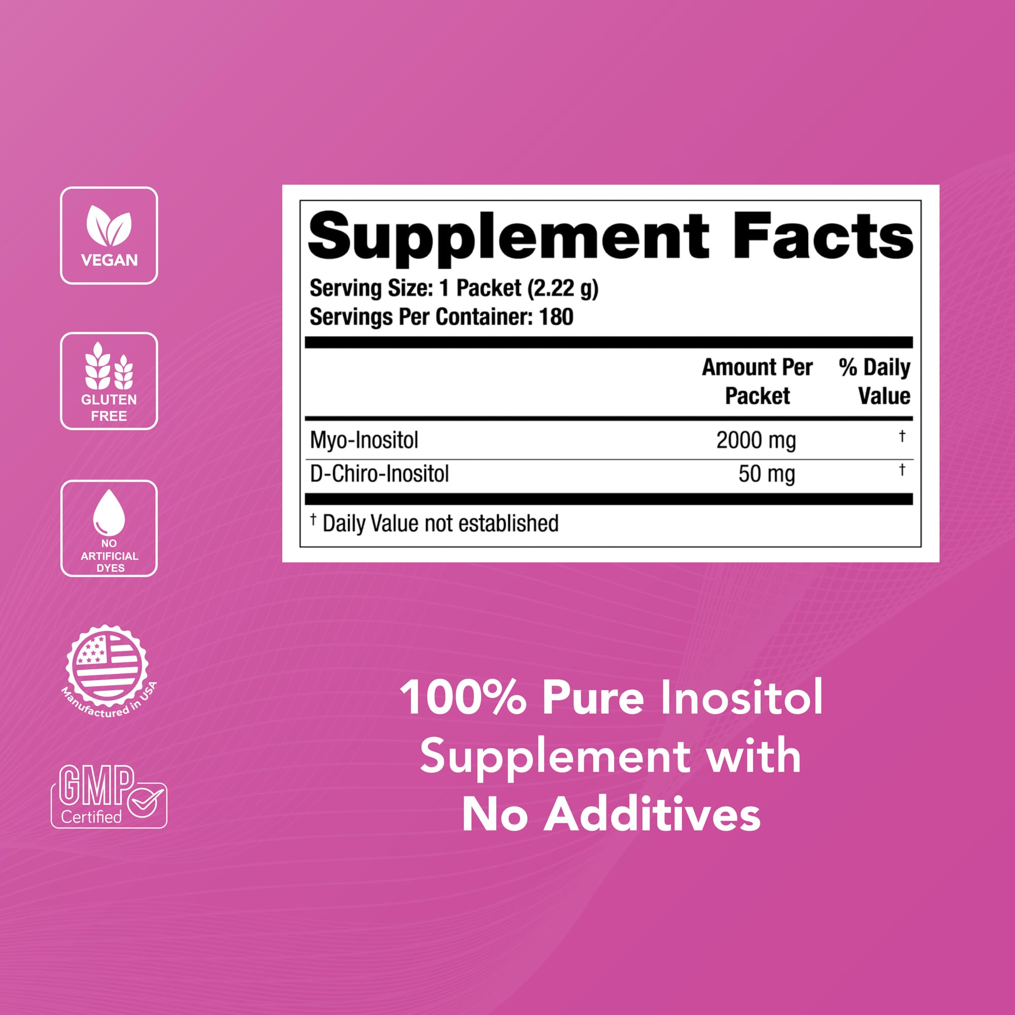 Gluten-free, vegan Ovasitol with no artificial additives.