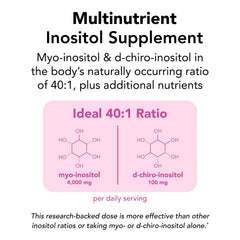 Theralogix Ovasitol Plus label closeup highlights the 40:1 balance