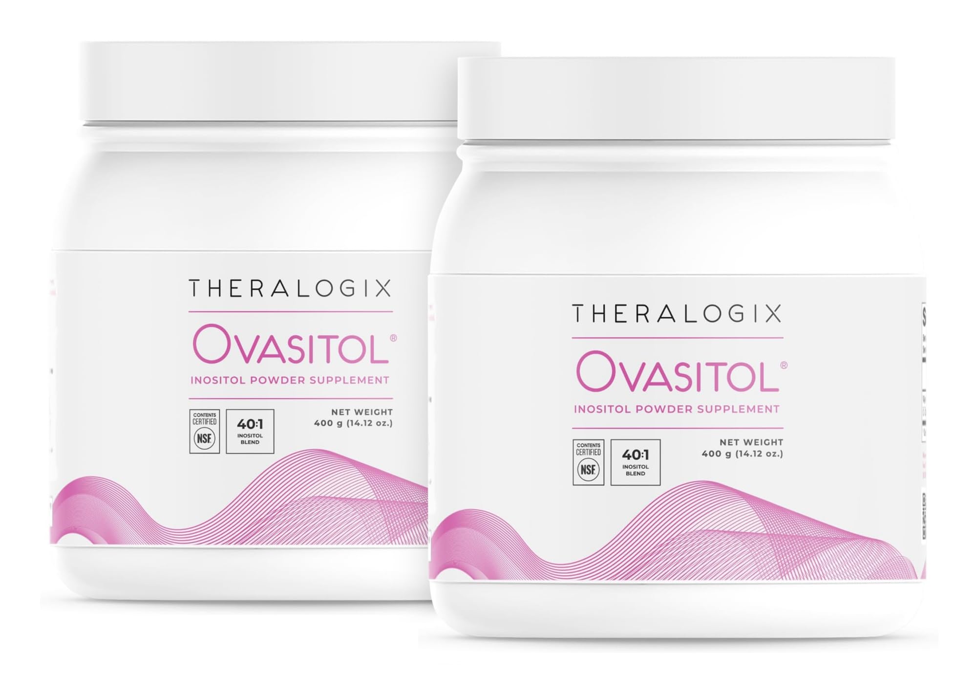 Theralogix Ovasitol powder canister with scoop for daily use and cycle support