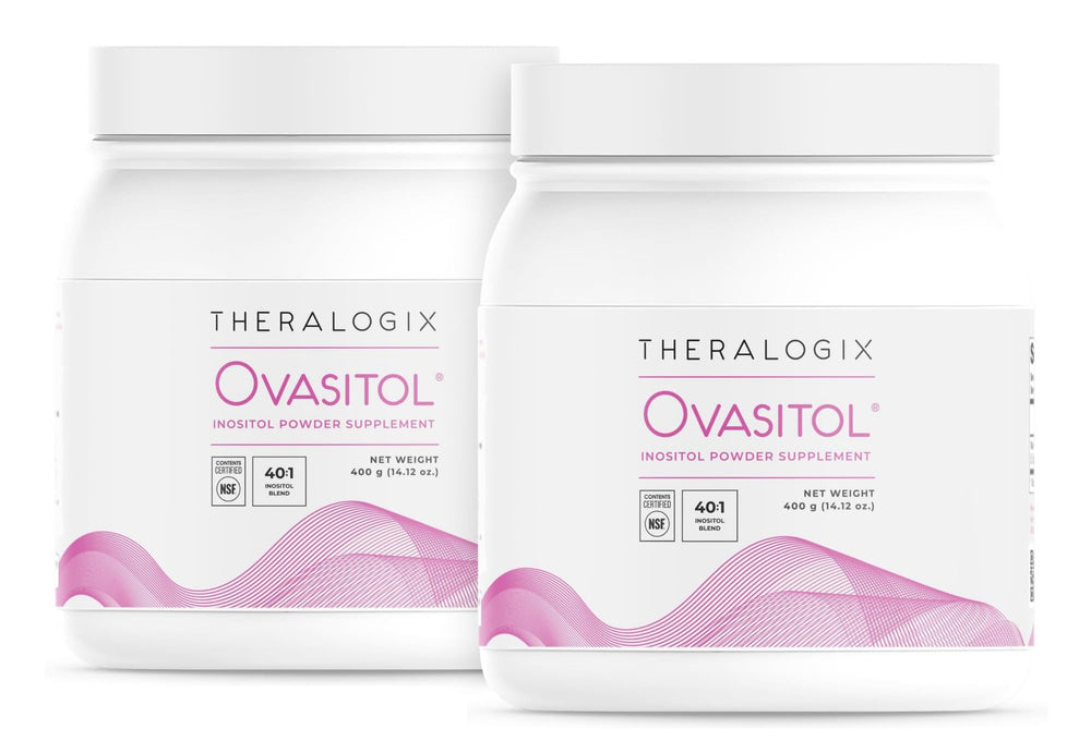 Theralogix Ovasitol powder canister with scoop for daily use and cycle support